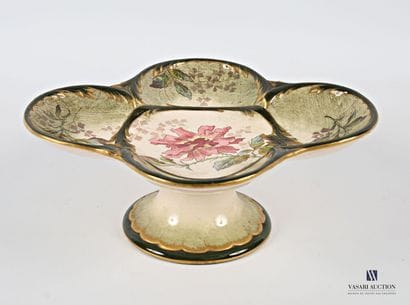 SARREGUEMINES 
Earthenware mounted bowl with...