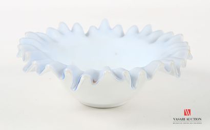 Round-shaped bowl in partially blue-tinted...