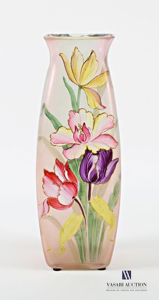 Baluster-shaped vase with square sections...