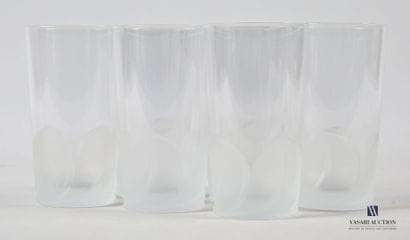 Suite of six orangeade glasses in partially...