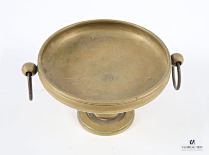 ASIA round gilded brass bowl on pedestal,...