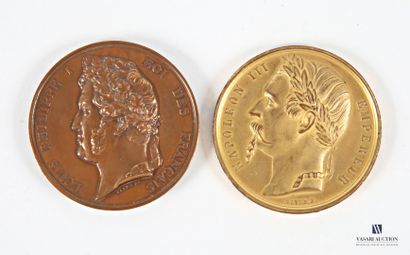 Lot comprising a medal featuring Louis Philippe...