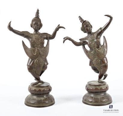ASIA
Pair of dancing women in copper alloy
Height...