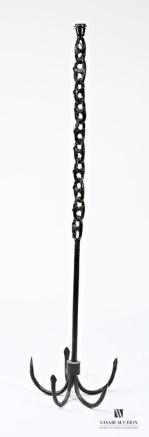 Floor lamp in black-lacquered metal, the...