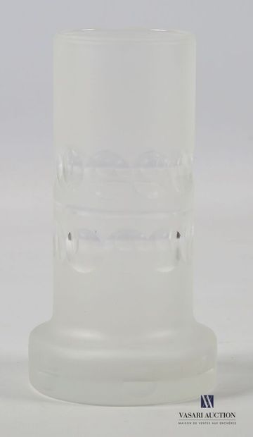 ITALY Tubular vase in cut and sandblasted...