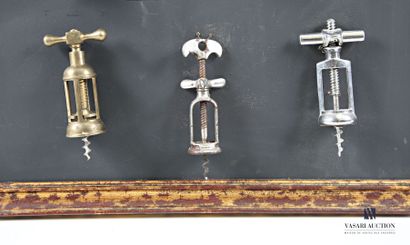 Frame with six corkscrews in metal and chromed...