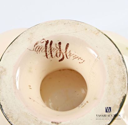 SARREGUEMINES 
Earthenware mounted bowl with...