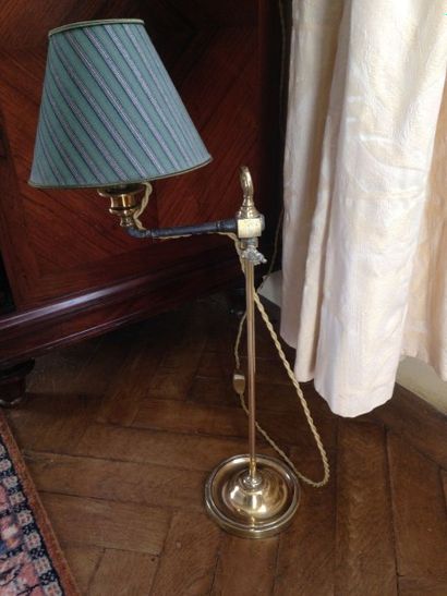Lampe de bureau à tige réglable en laiton...