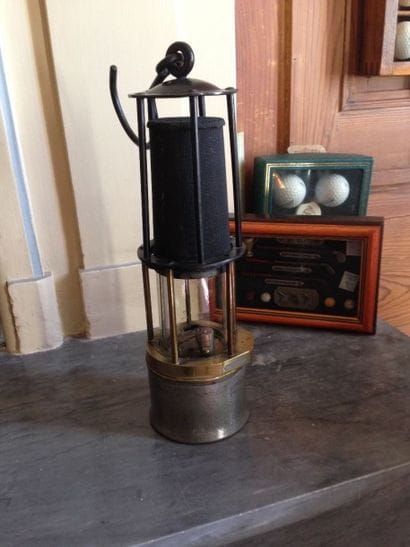 Lampe de mineur en laiton doré