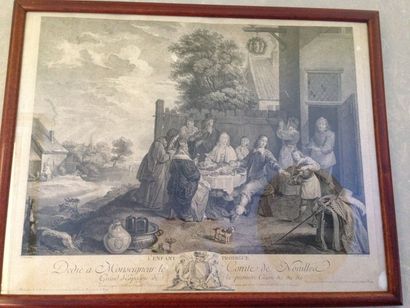 Lot de trois gravures:
- L'enfant Prodigue
-...