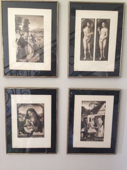 Ensemble de quatre reproductions en noir...