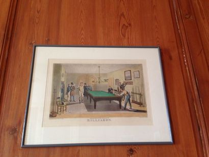 Ensemble de huit gravures humoristiques en...