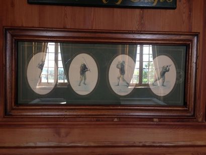 Ensemble de huit gravures humoristiques en...