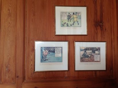 Ensemble de six gravures humoristiques anglaises...