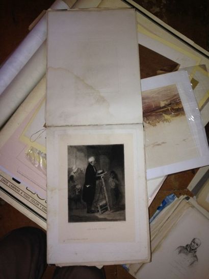 Lot d'environ 150 gravures (vendues par ...