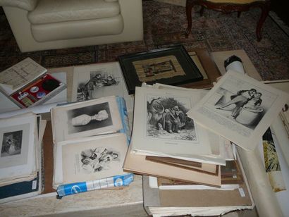 Lot d'environ 200 gravures (vendues par lot...