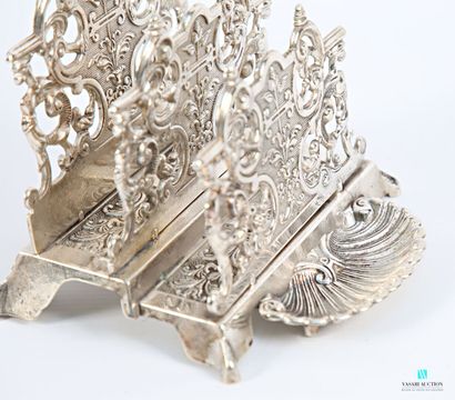 A silver-plated bronze courier holder with...