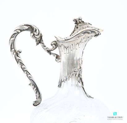 Aiguière de forme balustre en cristal taillé,...