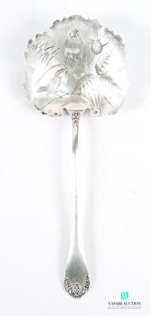 Cuillère à fraises en argent 950 millièmes,...