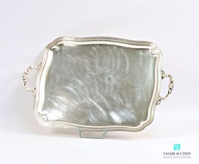 Rectangular silver-plated serving tray with...