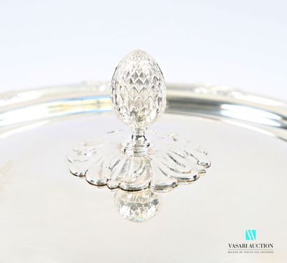 Round-shaped covered silver-plated vegetable...