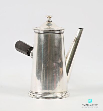 Silver-plated metal coffee pot, cut-side...