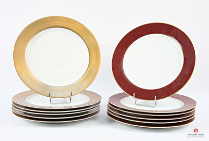 Set of two sets of six porcelain presentation...