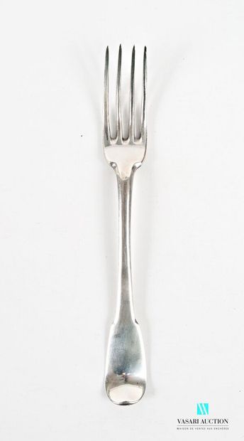 Fourchette de table en argent, le manche...