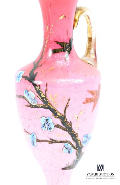 Pair of baluster-shaped vases in pink monochrome...