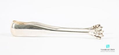 Sugar tongs in silver-plated metal, the arms...