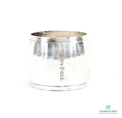 Barrel-shaped napkin ring in silver-plated...