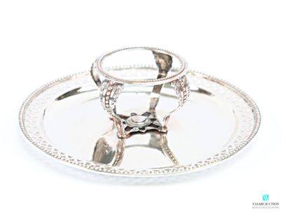Paire de mancerinas en argent 916 millièmes,...