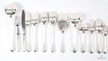 Ménagère en argent 950 millièmes, le manche...