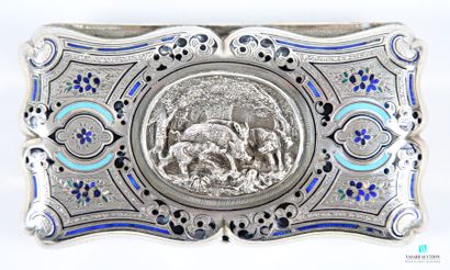 Boite en argent 800 millièmes de forme rectangulaire...