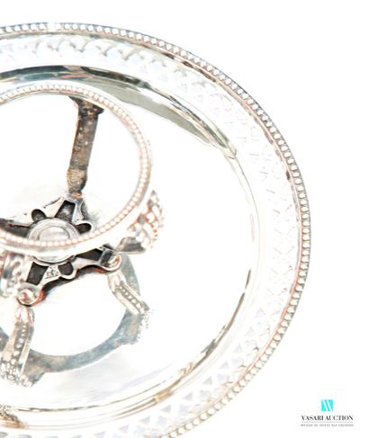 Paire de mancerinas en argent 916 millièmes,...