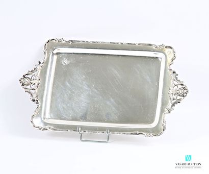 Rectangular silver-plated metal tray, the...