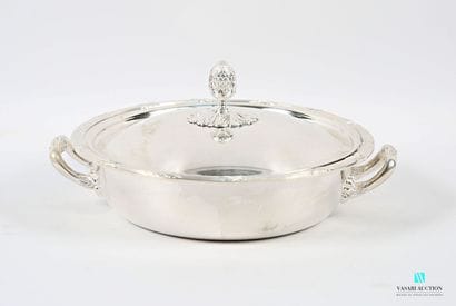 Round-shaped covered silver-plated vegetable...
