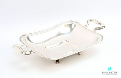 Corbeille en argent de forme rectangulaire,...