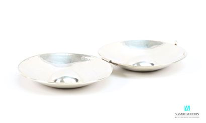 Double hinged wine tasting set in plain silver-plated...
