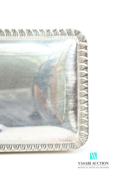 Silver-plated metal crumb tray, the lid hemmed...