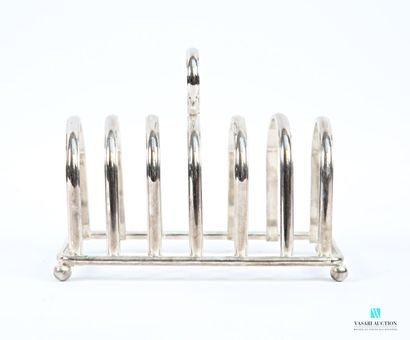 Silver-plated toast holder with six compartments,...