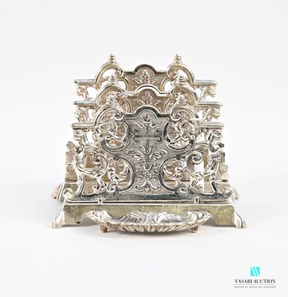 A silver-plated bronze courier holder with...