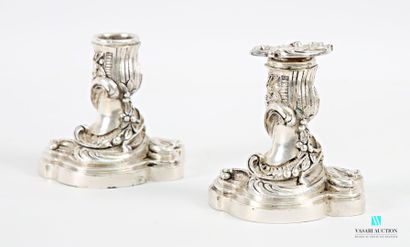 Pair of silver-plated bronze 