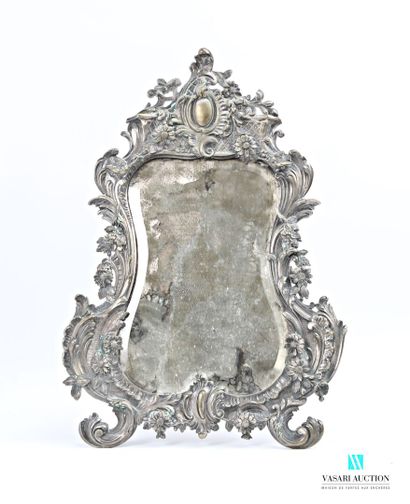 A silvered bronze psyche mirror of violoné...