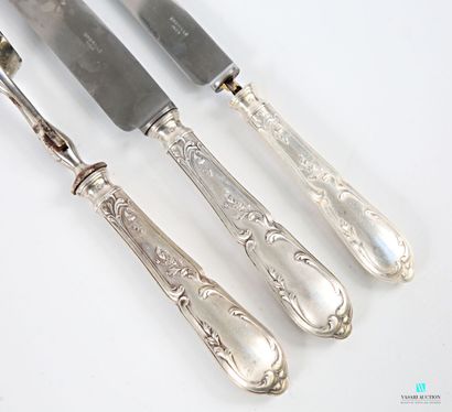 Cutlery for carving and a table knife, silver-plated...
