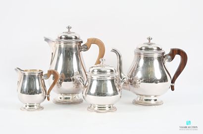 Four-piece silver-plated metal baluster-shaped...