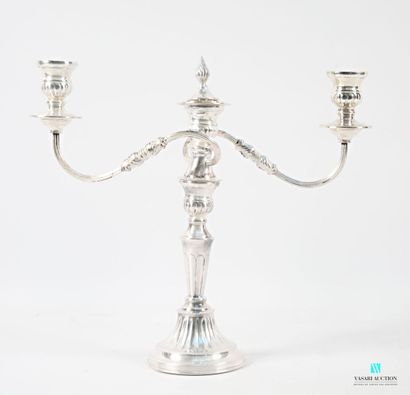 A pair of removable silver-plated candleholders,...