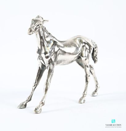 Silver-plated bronze subject depicting a...