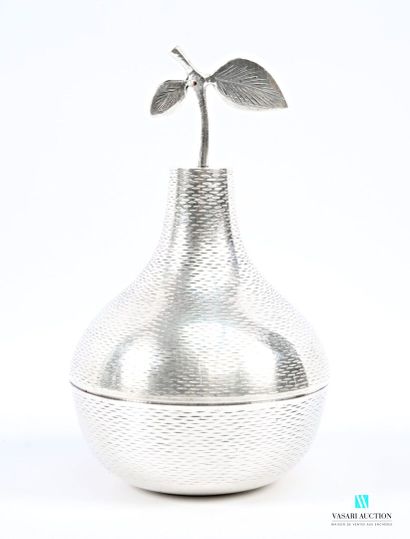 Silver-plated pear-shaped ice bucket with...