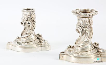 Pair of silver-plated bronze 